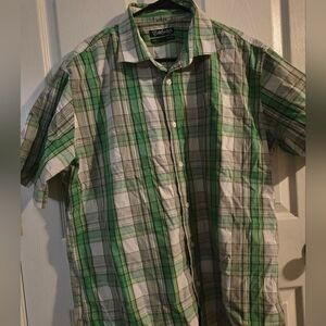 Echo Un Ltd Mens XXL Green Plaid Short Sleeve Buttondown